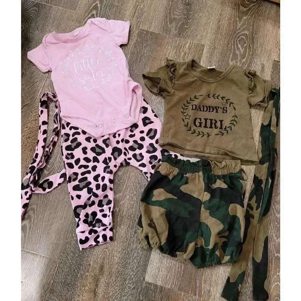 Shein Baby girl clothing outfits camo daddys girls size 6-12 months‎